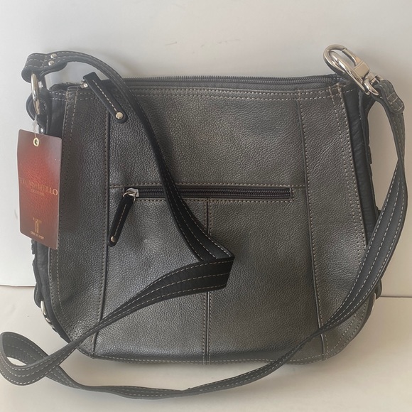 NWT Tignanello Leather Crossbody Pewter Shoulder Bag - Picture 3 of 16